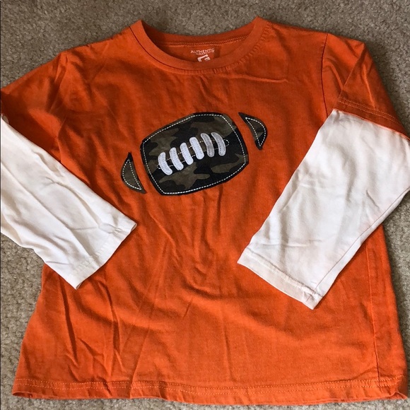 BOYS - Orange Football Long Sleeve - Size 7 - Picture 1 of 7